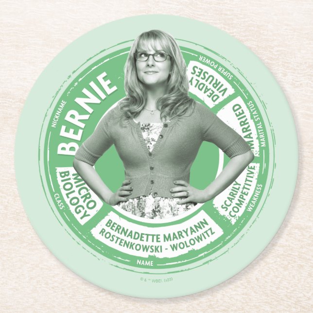 Bernadette Info Graphic Runder Pappuntersetzer (Vorderseite)