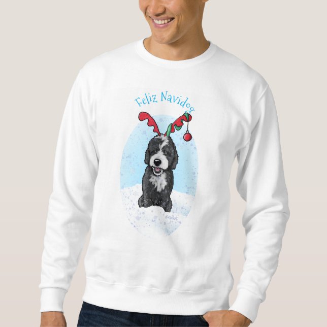 Bernadoodle Reindeer Christmas Sweatshirt (Vorderseite)