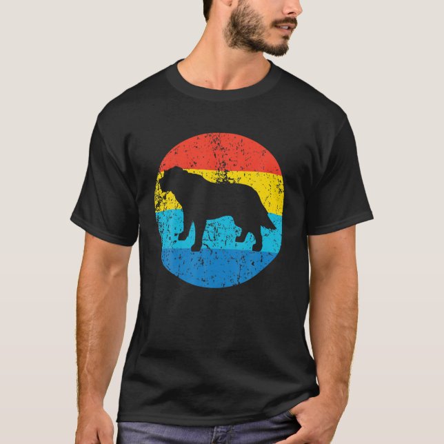Bernard Dog Breed Silhouette Retro 1970er Jahre Ci T-Shirt (Vorderseite)