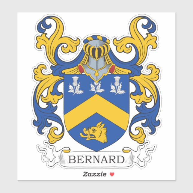 Bernard Familienwappen Aufkleber (Blatt)