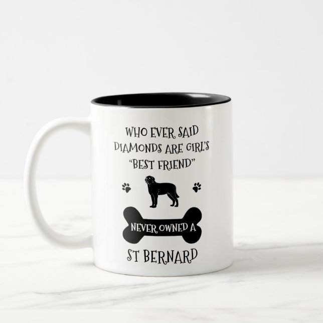 Bernard Hund Bester Freund Zweifarbige Tasse (Links)