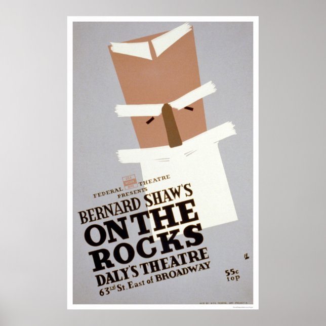 Bernard Shaw auf den Felsen 1938 WPA Poster (Vorne)