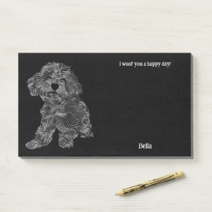 Bernedoodle Abstrakt Art Dog Name Post-it Klebezettel