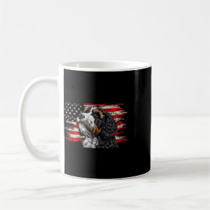 Bernedoodle Amerikanische Flagge Hunde Liebhaber 4 Kaffeetasse