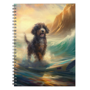 Bernedoodle Beach Surfen Malerei Notizblock