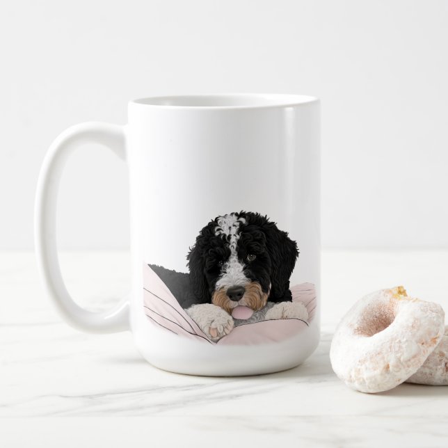 Bernedoodle Bernese Mama Kaffee Teegeschenk Kaffeetasse (Mit Donut)