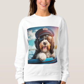 Bernedoodle Boating Hund Mama Hunde Vater Geschenk Sweatshirt