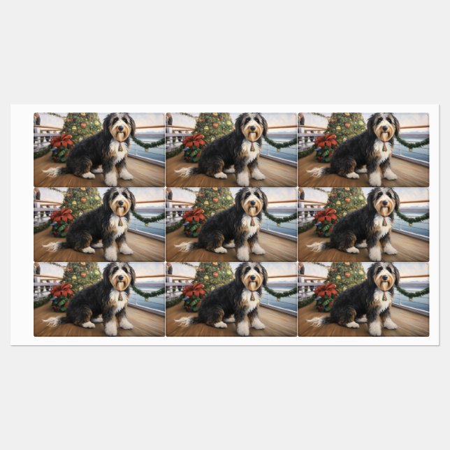 Bernedoodle Christmas Cruise: Feierabend Etiketten (Blatt)