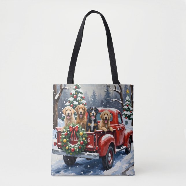Bernedoodle Christmas Red Truck Holiday (Vorderseite)