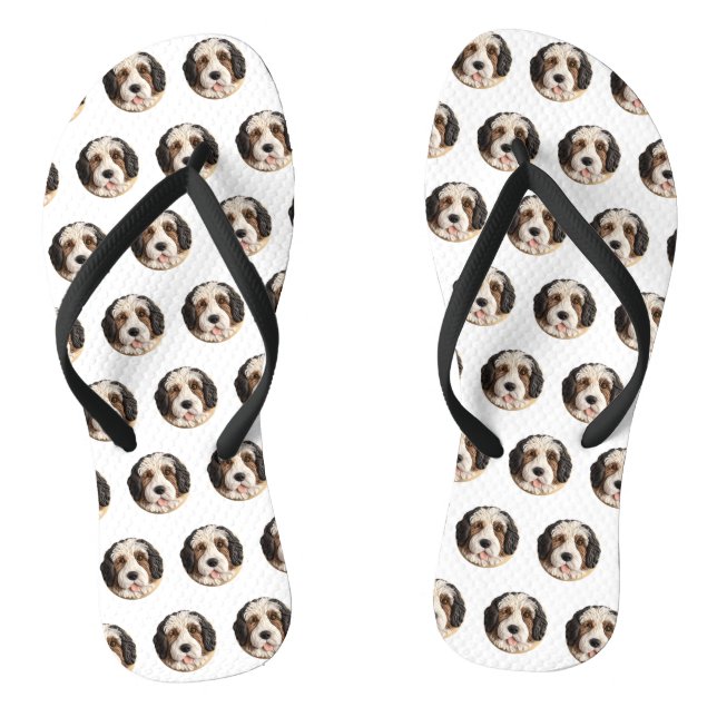 Bernedoodle Dog 3D Inspiriert Flip Flops (Fußbett)
