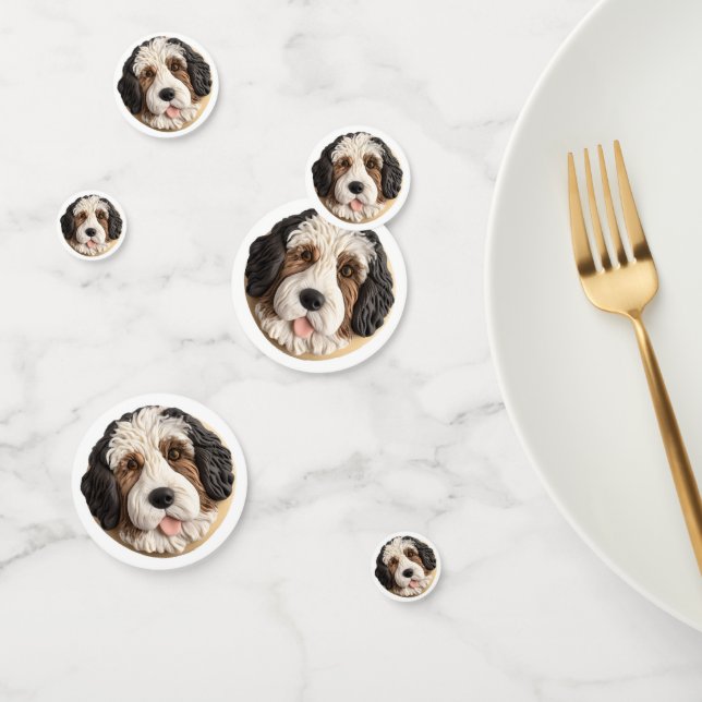 Bernedoodle Dog 3D Inspiriert Konfetti (Gruppe)
