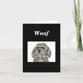 Bernedoodle Dog Blank Note Card Dankeskarte