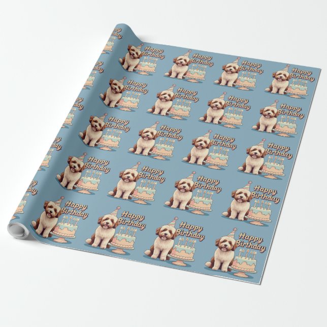 Bernedoodle Dog Colorful Geschenkpapier (Ungerollt)