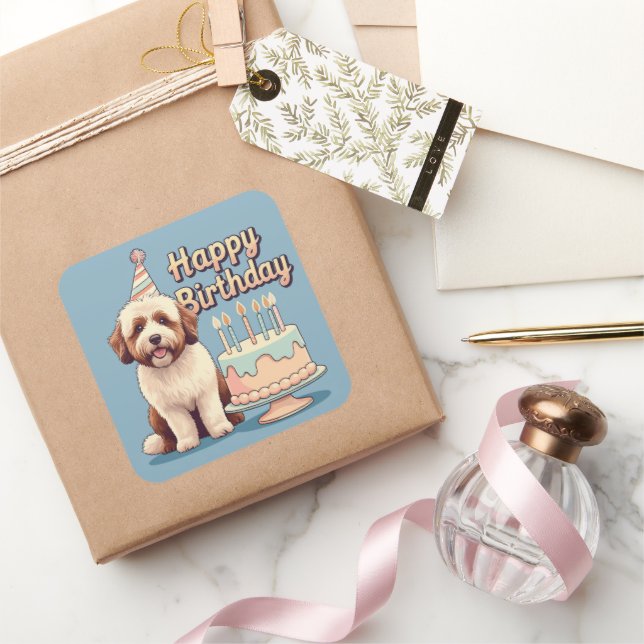 Bernedoodle Dog Colorful Quadratischer Aufkleber (Schenken)