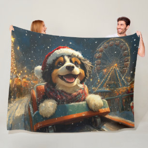 Bernedoodle Dog Roller Untersetzer Weihnachten Fleecedecke