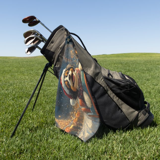 Bernedoodle Dog Roller Untersetzer Weihnachten Golfhandtuch (Gras)