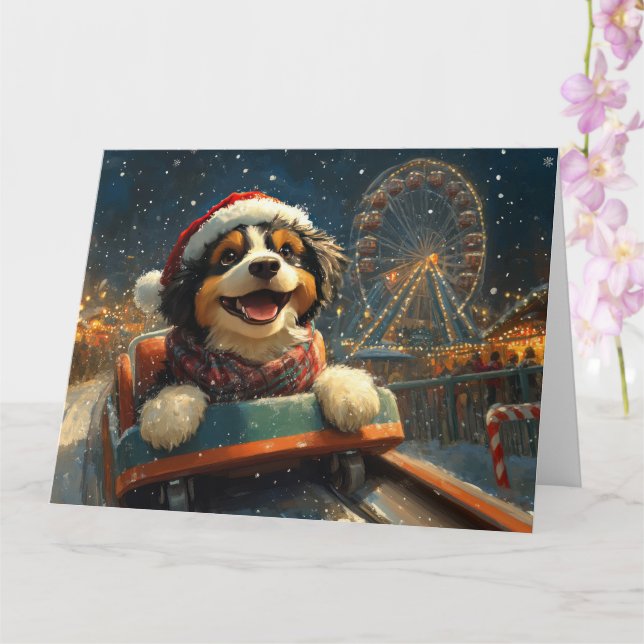 Bernedoodle Dog Roller Untersetzer Weihnachten Karte (Orchidee)
