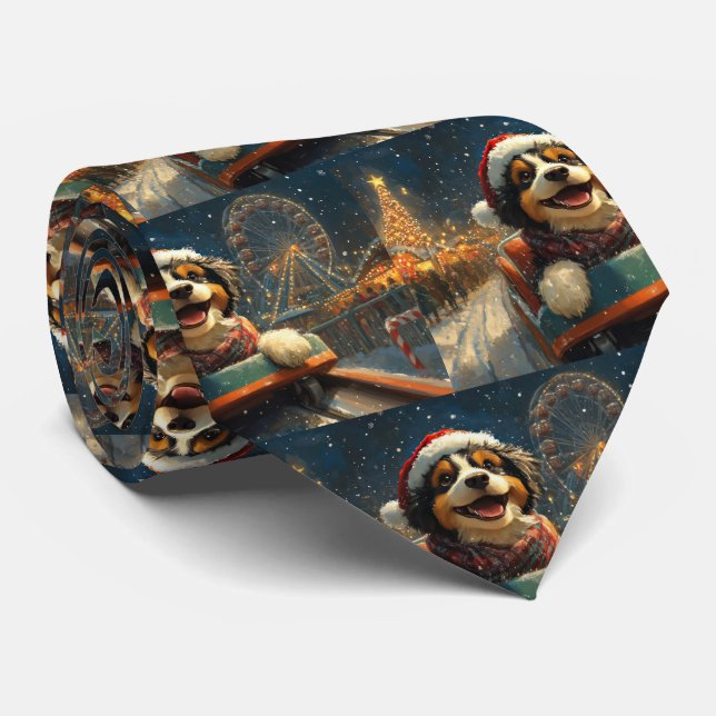 Bernedoodle Dog Roller Untersetzer Weihnachten Krawatte (Gerollt)