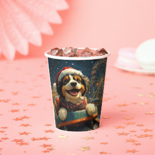 Bernedoodle Dog Roller Untersetzer Weihnachten Pappbecher