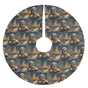 Bernedoodle Dog Roller Untersetzer Weihnachten Polyester Weihnachtsbaumdecke