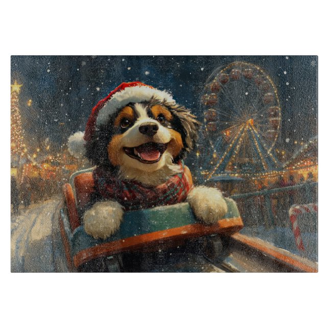Bernedoodle Dog Roller Untersetzer Weihnachten Schneidebrett (Vorderseite)