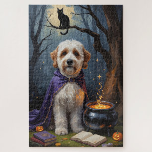 Bernedoodle Dog Whimsical Halloween Malerei Puzzle