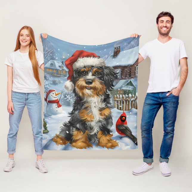 Bernedoodle Dog Winter Wunderland Weihnachten Fleecedecke (Beispiel)