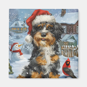 Bernedoodle Dog Winter Wunderland Weihnachten Magnet