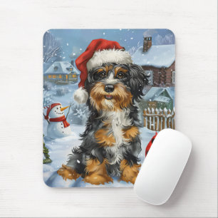 Bernedoodle Dog Winter Wunderland Weihnachten Mousepad