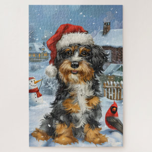 Bernedoodle Dog Winter Wunderland Weihnachten Puzzle