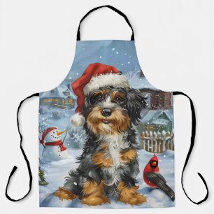 Bernedoodle Dog Winter Wunderland Weihnachten Schürze