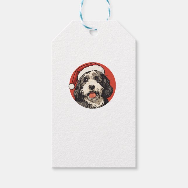Bernedoodle Dog Xmas Doodle Doodle Niedliche Weihn Geschenkanhänger (Vorderseite)
