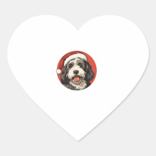 Bernedoodle Dog Xmas Doodle Doodle Niedliche Weihn Herz-Aufkleber