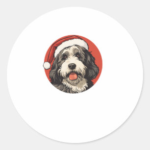 Bernedoodle Dog Xmas Doodle Doodle Niedliche Weihn Runder Aufkleber