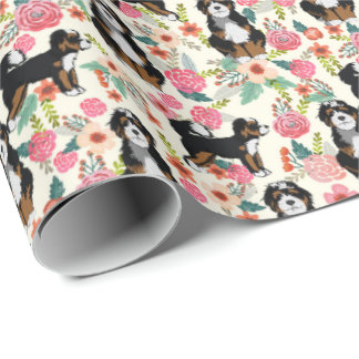 Bernedoodle Floral Dog Geschenkpapier