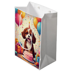 Bernedoodle-Geburtstagsfeier Mittlere Geschenktüte