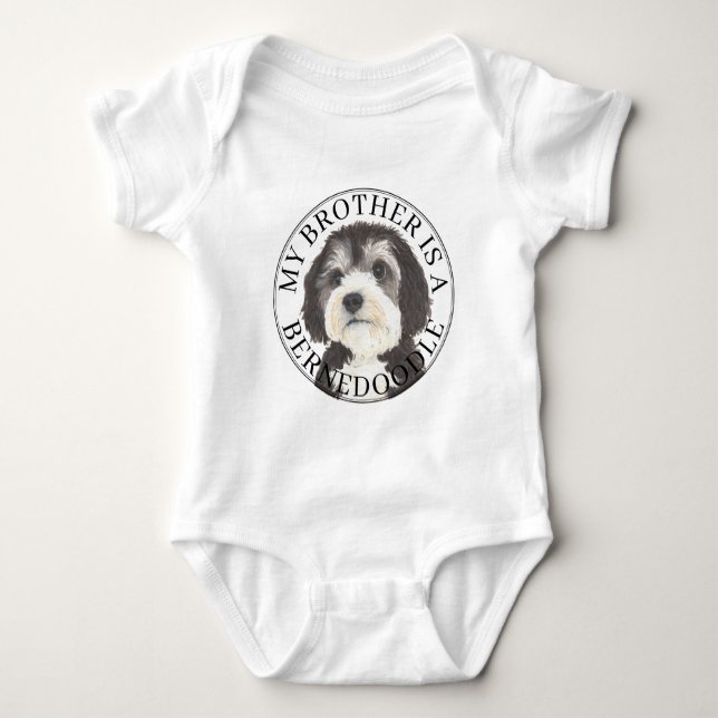 Bernedoodle großer Bruder Baby Strampler (Vorderseite)