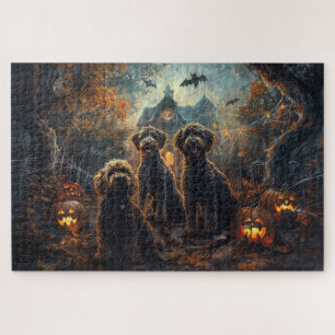 Bernedoodle Halloween Nacht Hunde Delight Puzzle