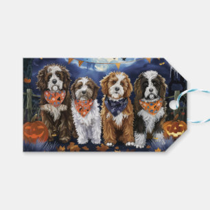 Bernedoodle Halloween Spooky Geschenkanhänger