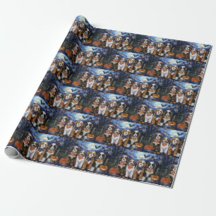 Bernedoodle Halloween Spooky Geschenkpapier