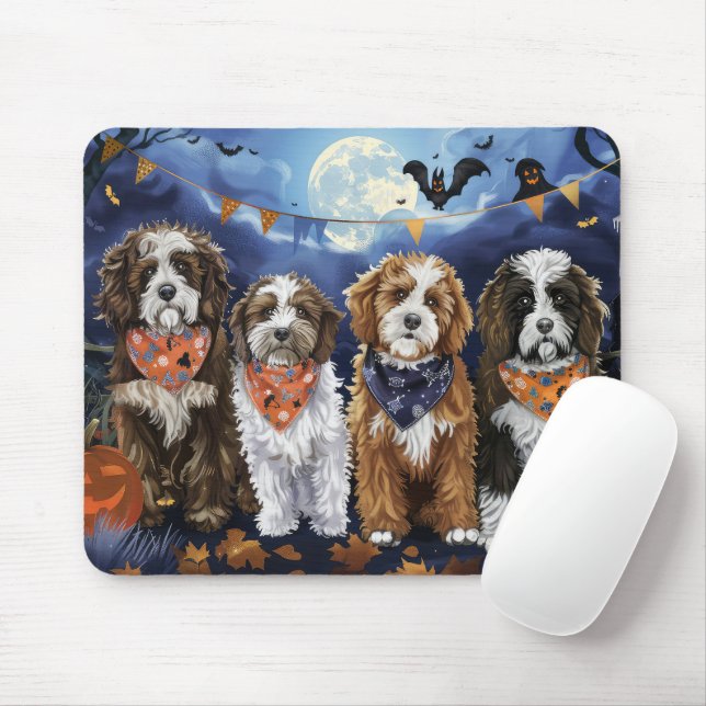 Bernedoodle Halloween Spooky Mousepad (Mit Mouse)