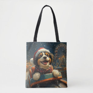 Bernedoodle-Hund Achterbahn Weihnachten 