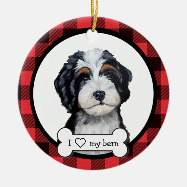 Bernedoodle Hund Ornament (Vorne)