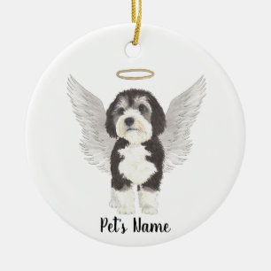 Bernedoodle-Hund Trauer Gedenken  Keramik Ornament