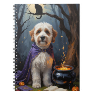 Bernedoodle-Hund - Whimsical Halloween-Malerei Notizblock