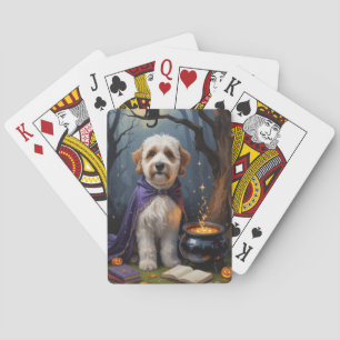 Bernedoodle-Hund - Whimsical Halloween-Malerei Spielkarten