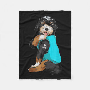 Bernedoodle I Liebe Vater Tattoo Apparel, Hund Vat Fleecedecke