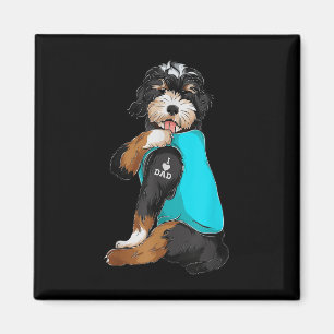 Bernedoodle I Liebe Vater Tattoo Apparel, Hund Vat Magnet