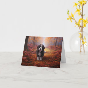 Bernedoodle im Herbst Leaves Fall Inspiriert Karte