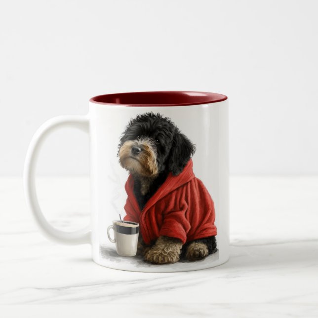 Bernedoodle, Labradoodle, Goldendoodle-Tasse Zweifarbige Tasse (Links)